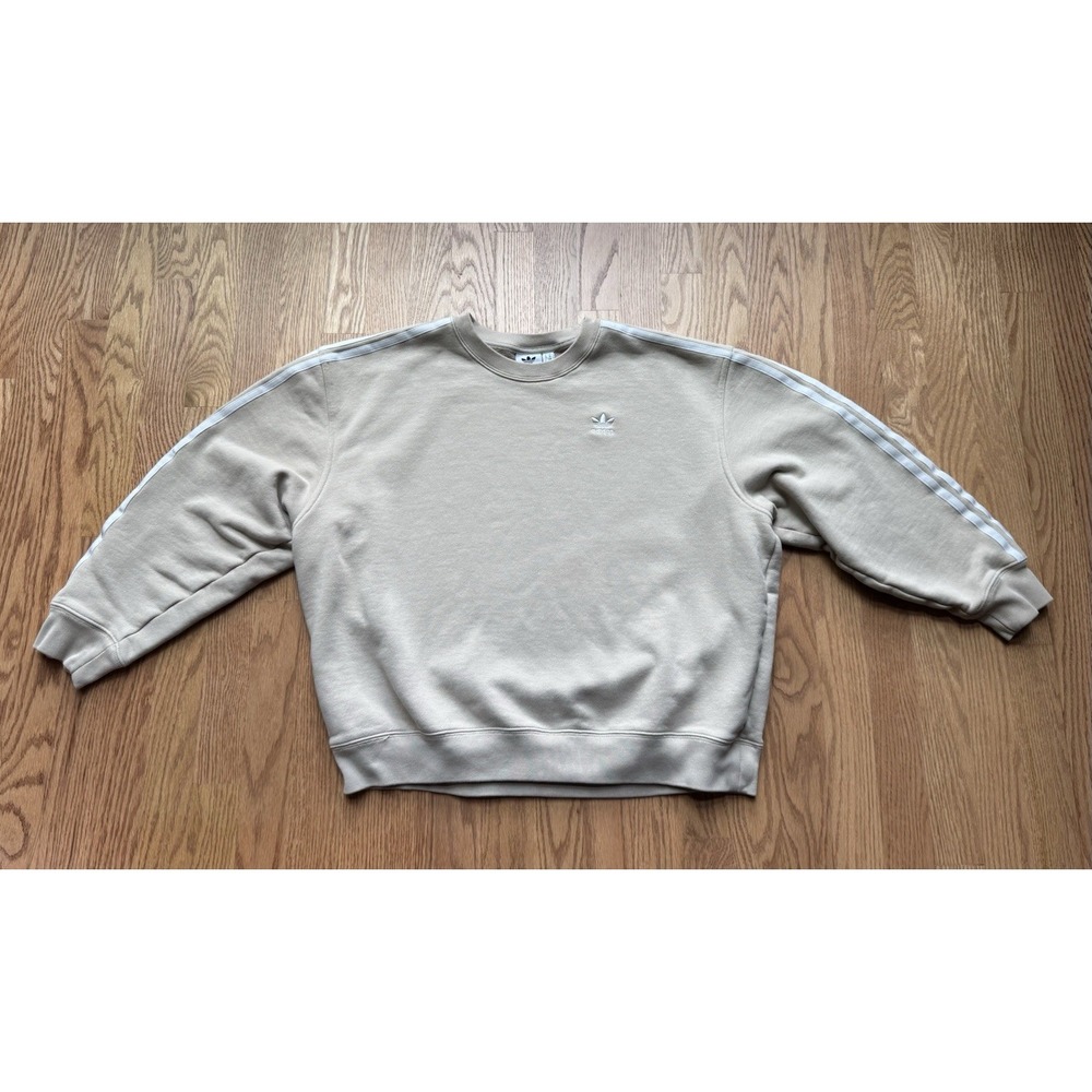 Adidas Originals Adicolor Classics Sweatshirt Women's MED Beige Oversized Cotton